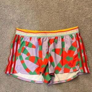 Adidas Red and Green Graphic Shorts